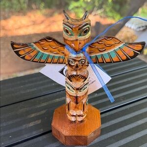 Retired~ Black Diamond 6 totempole "Raven's Deal" hand painted~ artist Ray Moore